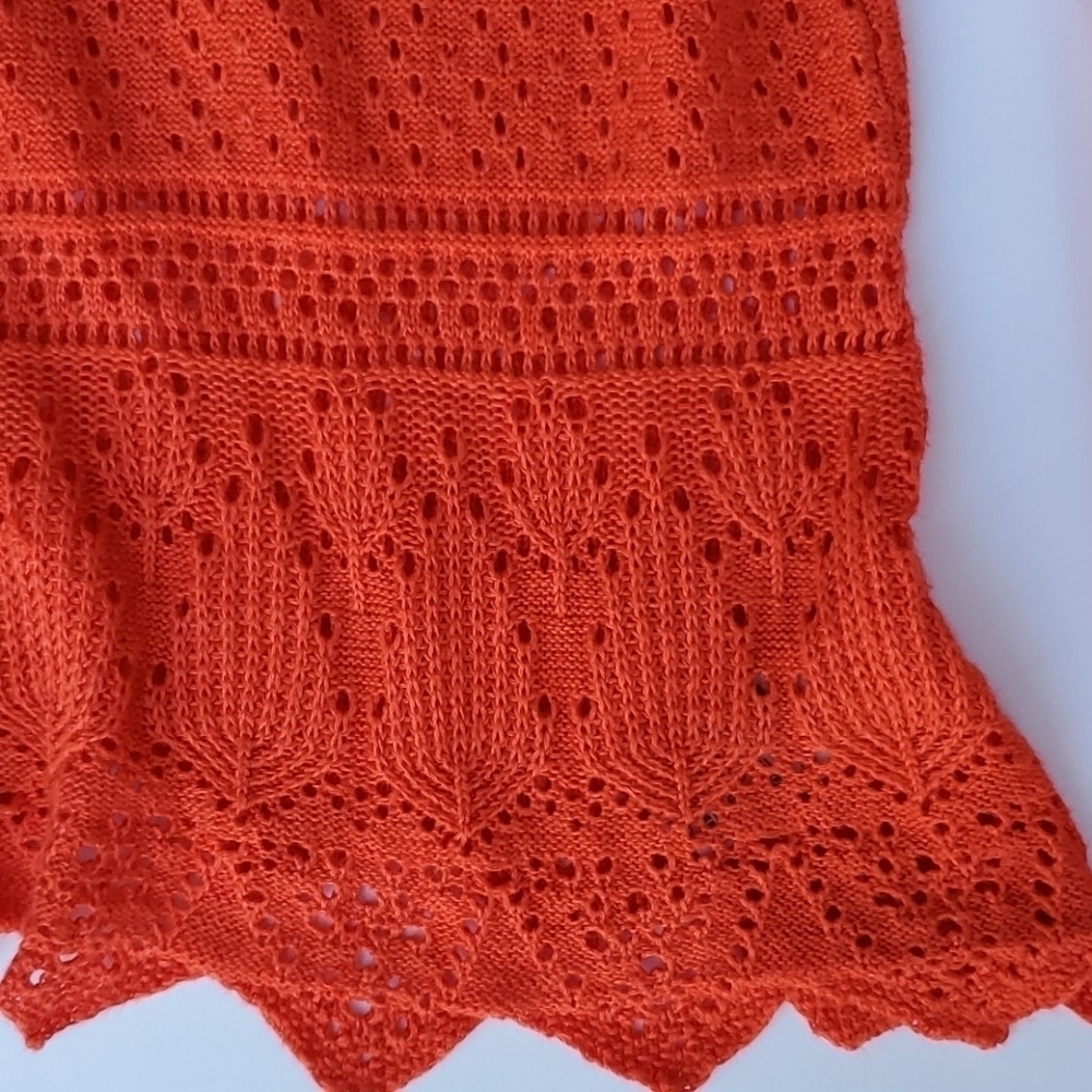 Free People Orange cotton lace Big Bell Sleeve Sml - Picture 3 of 6
